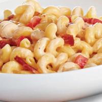 Bacon Tomato Mac & Cheese · with tomato and toasted breadcrumbs