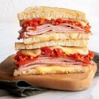 Rustic Italian · pecan wood smoked ham, pepperoni, provolone, oven-roasted tomato, pesto* vinaigrette, spicy ...