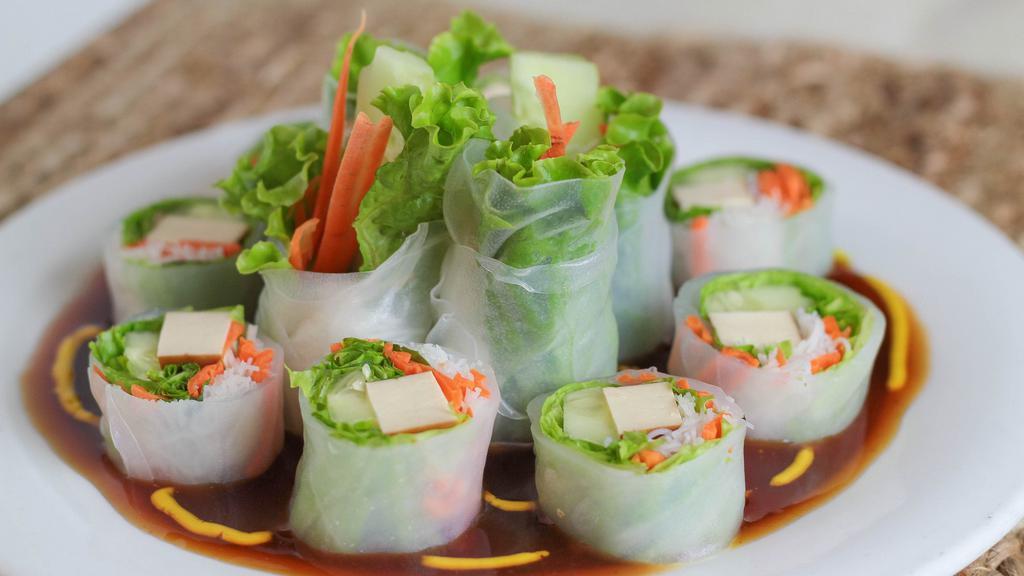 Fresh Rolls · Steamed vermicelli noodle, lettuce, cucumber, carrot, basil, and tofu wrapped in rice paper and served with our special sauce.