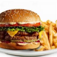 Norms Classic Cheeseburger · Double Patty Cheeseburger made with 100% Premium Ground Beef.  Includes your choice of Frenc...