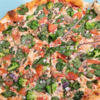 Florentine (Large) · Vegetarian. Spinach, broccoli, mushroom, red onion, green bell pepper, tomato, mozzarella, a...