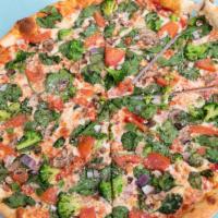 Florentine (Medium) · Vegetarian. Spinach, broccoli, mushroom, red onion, green bell pepper, tomato, mozzarella, a...