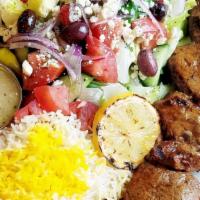 Beef Kabob · Served with rice or salad, or half and half.
