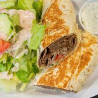 Gyros Wrap · Lettuce,tomatoes, onions, and pickles with Taziki sauce.