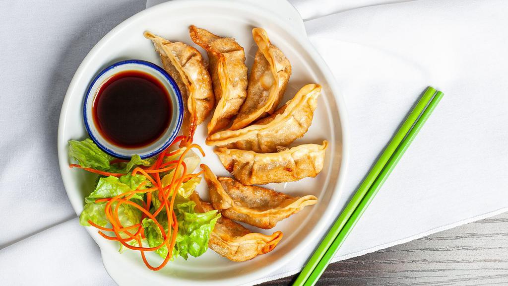 Bangkok Gyo · Fried or steamed dumpling stuffed with chicken and vegetable, served with ginger sauce.