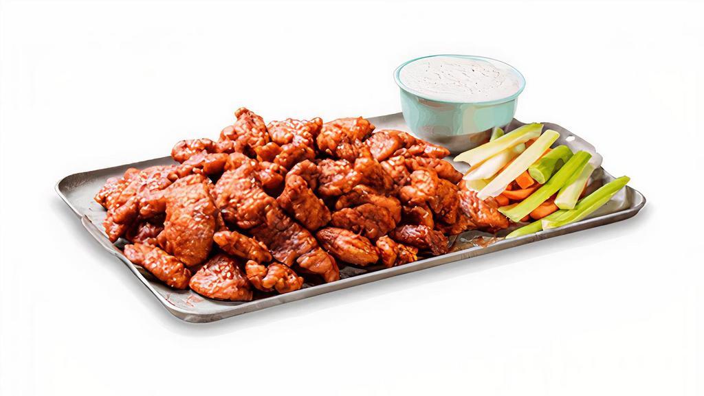 Boneless Wings Appetizer · Seasoned and tossed in your choice of one of the following sauces: Rich & Sassy, Sweet & Zesty BBQ, Buffalo or Devil’s Spit.