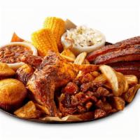 Feast For 2 · 1/2 a rack of St. Louis-Style Spareribs (6 bones), 1/2 of a Country-Roasted or BBQ Chicken, ...