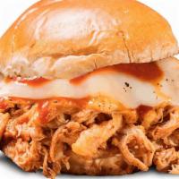 Barbeque Pulled Chicken Sandwich · Roasted, pulled chicken tossed in Rich & Sassy® and topped with melted Monterey Jack cheese....