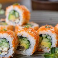 Hole-In-One Special Roll · Freshly prepared with Shrimp tempura and Crab. Topped with Albacore, avocado, green onion, s...