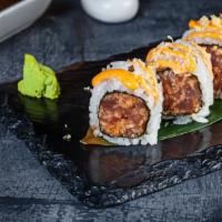 King Kong Tempura Roll · Fresh Tempura roll made with Shrimp tempura, spicy tuna, avocado, crab, cucumber and cream c...