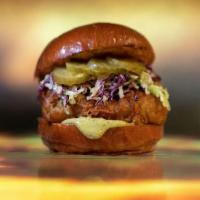 Nothing Else Batters' · beer battered north atlantic cod, slaw, red and white cabbage, lemon herb aioli, brioche bun
