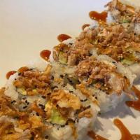 Special Ca Roll · imitation crab with avocado and cucumber, top with eel sauce and fried onion