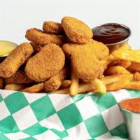15 Vegan Nuggets · 15 vegan chicken nuggets, served with fries & your choice of 3 dipping sauces