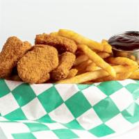 6 Vegan Nuggets · 6 vegan chicken nuggets, served with fries & your choice of dipping sauce