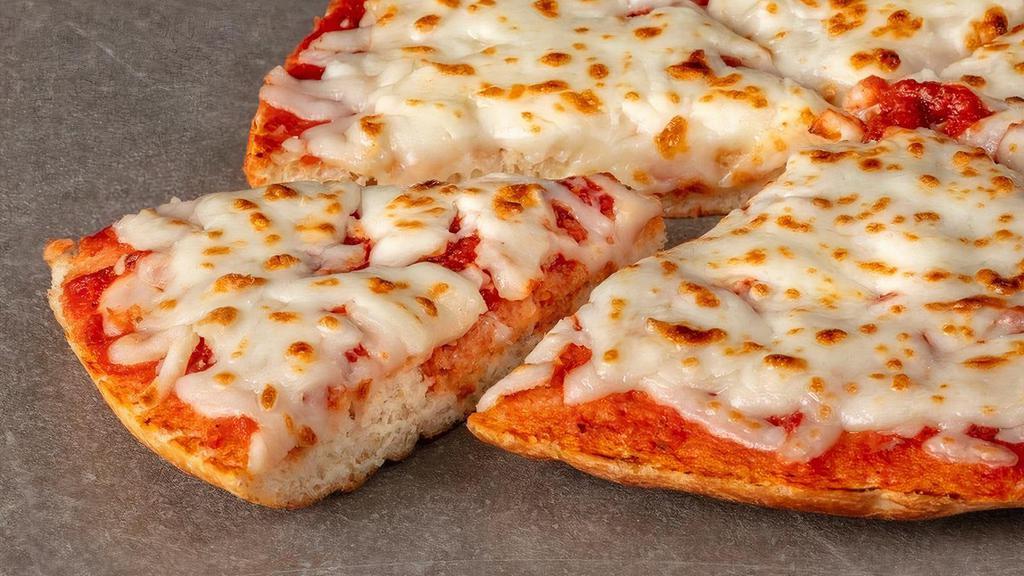 Cheese Pizza · mozzarella cheese, tomato sauce on fresh baked focaccia bread with choice of kid's side