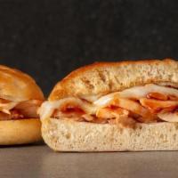 The Ben · bbq chicken & mozzarella cheese served on fresh baked focaccia bread with choice of kids side