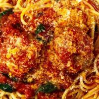 Spaghetti With Meatballs · Tomato Sauce and 2 Meatballs (Pork and Beef)
