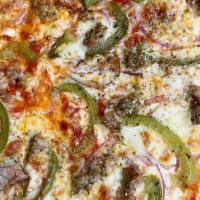 Salsiccia · Mozzarella, Sausage, Peppers, Red Onions