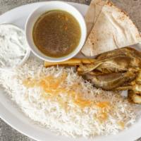 Lamb Shank · Juicy lamb shank cooked with Sactown special seasoning, served with white rice, hummus and s...