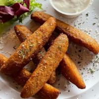 Spicy Fried Pickles · Spicy Beer Battered pickle spears. 6 pieces. Served with choice of Spicy Boom Boom Sauce or ...