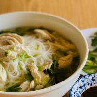 Pho Chicken (Serves 15) · White meat chicken in a chicken broth. Low carb option: less noodle, more protein with an ad...