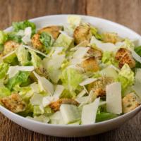 Caesar Salad · Crisp romaine lettuce hearts, toasted garlic croutons and shaved Asiago cheese. 180 Cal.