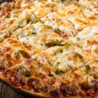 Fabulous Four Pizza · Gourmet Italian sausage, mushroom, onion, and green pepper. Specialty pizzas are only availa...