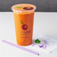 Simmunity Juice · Orange, cucumber, apple, carrots, and tomato.