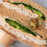 Turkey On Wheat Sandwich 11Oz. · Wheat Bread, Oven Roasted Turkey, Havarti Cheese, Romaine Lettuce, Jalapeno Pepper (optional...