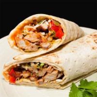 Chicken Wrap · Marinated overnight, seasoned and hickory-smoked chicken served with homemade rice wrapped i...
