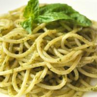 Pesto Sauce · Pesto Sauce ( basil, garlic & parmigiana cheese olive oil)   
* upon request with can add cr...