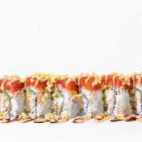 Hot Night Roll · shrimp tempura, krabmeat, spicy tuna, avocado, cucumber, eel  sauce, spicy mayo, crunch