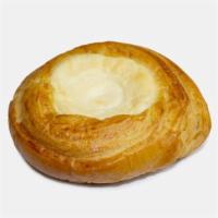 Pastries|Cheese Danish · A buttery, flakey croissant with sweet, almond filling and topped with sliced almonds. This ...