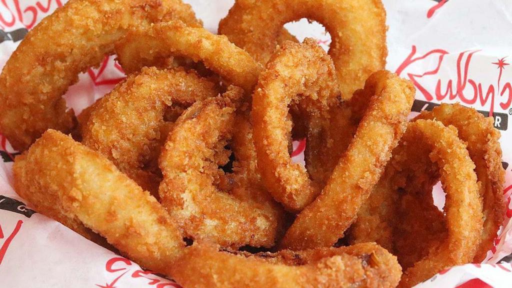 Rubyrings · Hot and crispy, golden onion rings.
