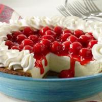 Whole Cherry Cheese Pie · Filled with rich cream cheese in a fresh baked pie crust. Topped with sweet cherry filling.