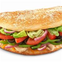 Veggie Sub · Mushrooms, Red Onions, Green Peppers, Tomatoes, Black Olives, Cheddar and Mozzarella Cheese,...