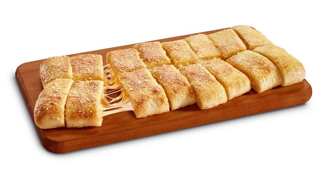 Stuffed Howie Bread · 16 bread sticks stuffed with mozzarella & cheddar, topped with butter, garlic herb seasoning & Parmesan. 130 calories per piece.