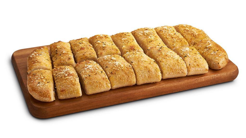 Howie Bread® · 16 bread sticks topped with butter, garlic herb seasoning & Parmesan. 70 calories per piece