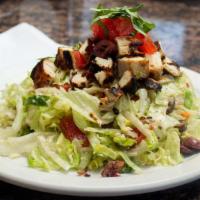 Chopped Chicken Salad ‐ Individual · Gluten-Free. Lettuce, tomatoes, mozzarella, fresh organic basil, Red Wine Vinaigrette dressi...