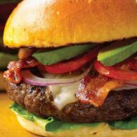 Bam Burger · Loaded with bacon, avocado and mushrooms.