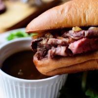 French Dip · Roast beef, au jus, and Jack choose on a French roll.