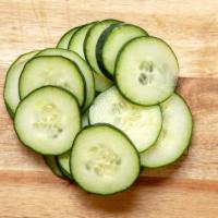 Sliced Cucumbers · 6 to 8 slices of cucumber in a 6 oz container.