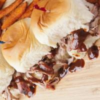 Bbq Three Sliders · Your choice of meat. Served on our Hawaiian slider buns.