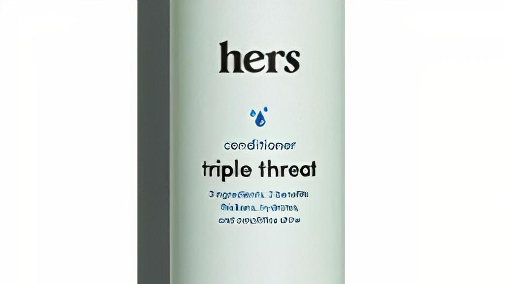 Hers Triple Threat Conditioner  (6.4 Fl Oz) · You know how every doctor is always talking about the benefits of hydration? Well, the same rules hold true for your hair. That’s why Hers Conditioner’s lightweight formula features a unique blend of amino acids and oils, which give hair a shine that is silky, soft, and strong—and help repair damaged hair too.