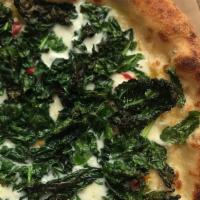 Tuscan Kale · Fior di latte, burrata, calabrian chiles, kale, spinach.