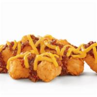 Tots With Chili & Cheese · Crispy, golden brown tots smothered with warm, chili and cheese. Get 'em with your combo or ...