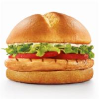 Classic Grilled Chicken Sandwich · Grilled Chicken Breast with Mayo, Lettuce and Tomato on a Brioche bun