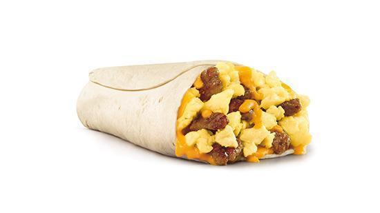 Breakfast Burrito · Sausage, eggs, and cheese, oh my! The Jr. Breakfast Burrito is packed with savory sausage, fluffy eggs, and melty cheese. Wrapped in a warm flour tortilla. Value tastes good, doesn't it?