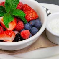 Berry Bowl · Fresh seasonal berries such as blueberries, blackberries, raspberries & strawberries. Served...