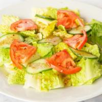 Green Salad · Lettuce, tomato, and cucumber.